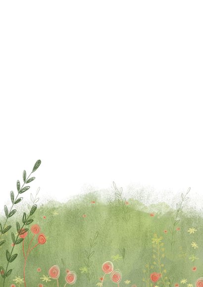 Vrolijke verjaardagskaart met vos en bloemen 2