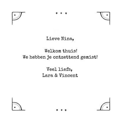 Vrolijke Welkom Thuis kaart 3