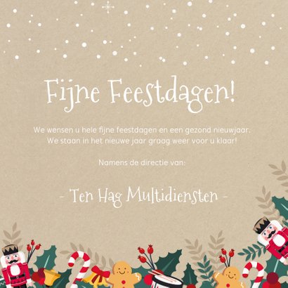 Vrolijke zakelijke kerstkaart met kerstelementjes 3