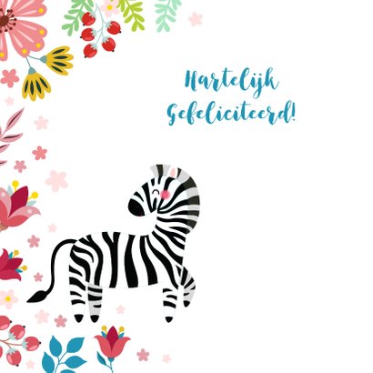 Vrolijke zebra verjaardagskaart kind 2