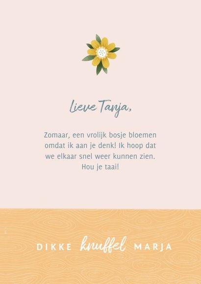 Vrolijke zomaar kaart met bosje bloemen 3