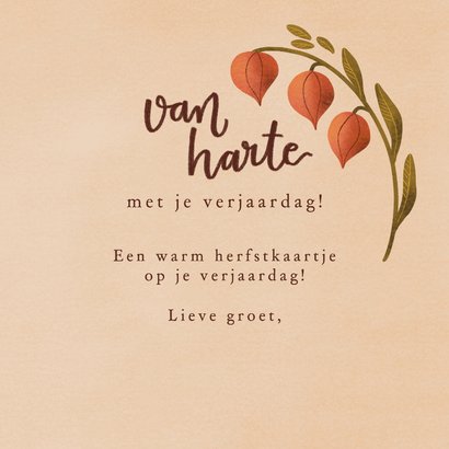 Warme herfstige felicitatiekaart met vogel en vlinder 3