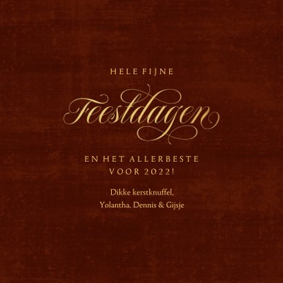Warme kerstkaart fijne feestdagen goud fotocollage sterren 3