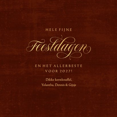 Warme kerstkaart fijne feestdagen goud fotocollage sterren 3