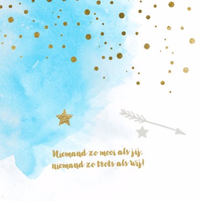 Watercolor confetti geboortekaartje jongen - LO 2
