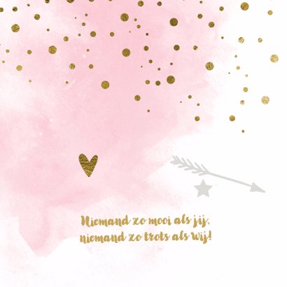 Waterverf confetti geboortekaartje meisje - LO 2