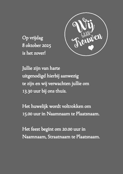 We say yes trouwkaart 3