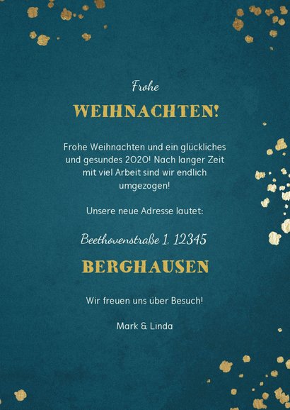 Weihnachts-Umzugskarte mit 2 Fotos und Schlüssel 3