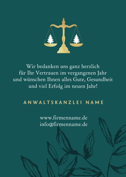 Weihnachtskarte Anwaltskanzlei mit Foto 3