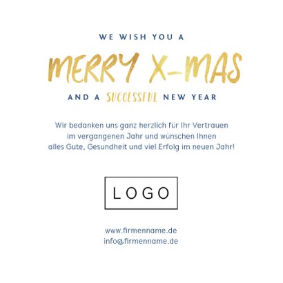 Weihnachtskarte blau geschäftlich Merry Christmas 3