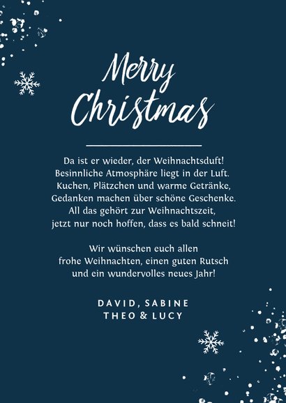 Weihnachtskarte blaues Schottenmuster & Foto 3