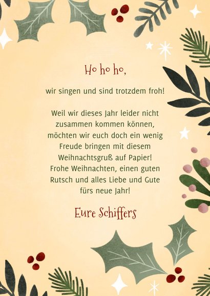 Weihnachtskarte Cor-ho-ho-ho-na 3