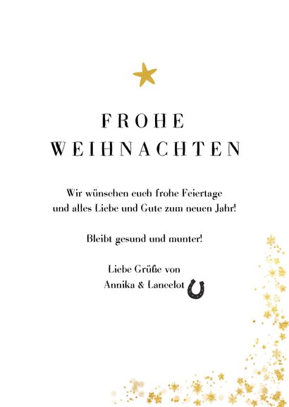 Weihnachtskarte eigenes Foto Pferd 3