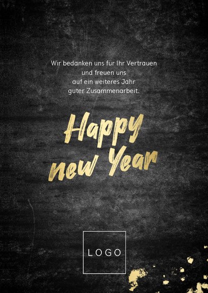 Weihnachtskarte Firma Fotocollage und Text in Goldlook 3