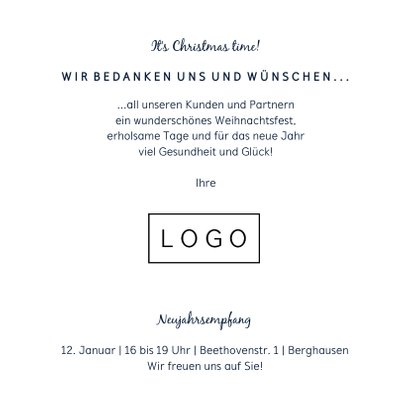 Weihnachtskarte für Friseur, Beautysalon Weihnachtsbaum 3