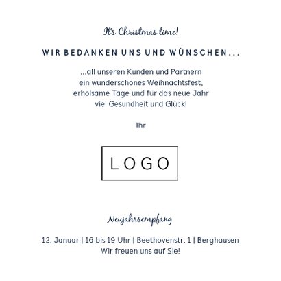 Weihnachtskarte für Friseur, Beautysalon Weihnachtsbaum 3