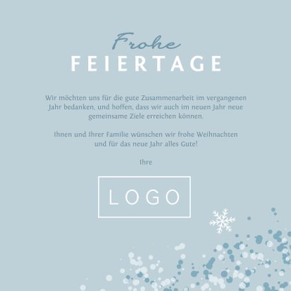 Weihnachtskarte geschäftlich Foto und Schneeflocken 3