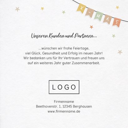 Weihnachtskarte geschäftlich mit Holzweihnachtsbaum 3