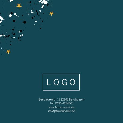 Weihnachtskarte geschäftlich petrolblau Typografie 2