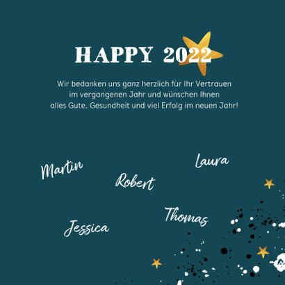 Weihnachtskarte geschäftlich petrolblau Typografie 3