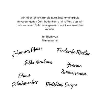 Weihnachtskarte geschäftlich Schilder in grün-blau 3