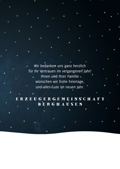 Weihnachtskarte geschäftlich Traktor mit Weihnachtsbaum 3