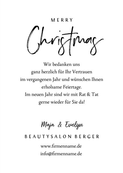 Weihnachtskarte geschäftlich Zweige pastell rosé 3