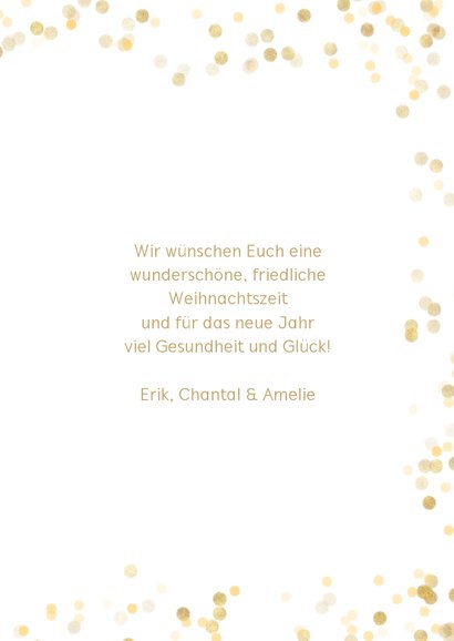 Weihnachtskarte Goldkonfetti mit Foto 3