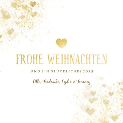 Weihnachtskarte großes Herz kleine Herzen 3