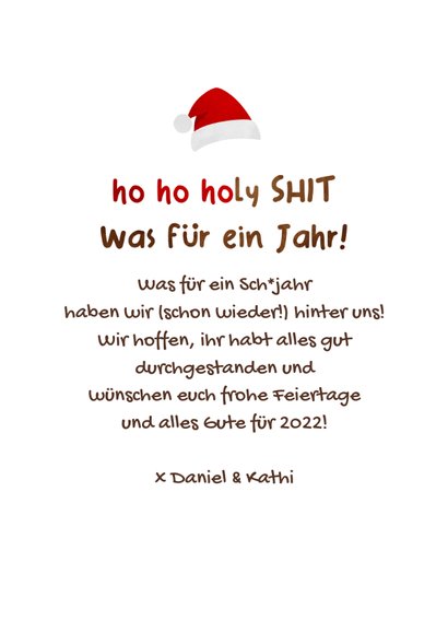 Weihnachtskarte 'Ho ho holy shit' 3