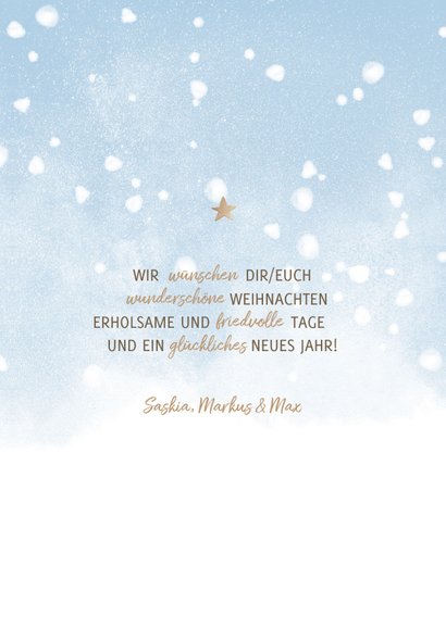 Weihnachtskarte Holy Night mit Schneeflocken 3