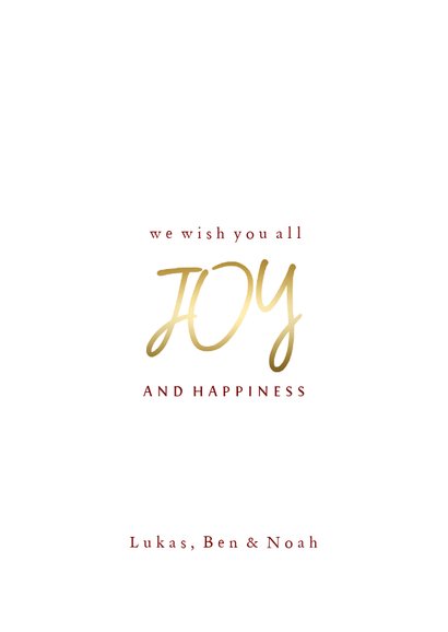 Weihnachtskarte JOY mit Fächern und Fotos 3
