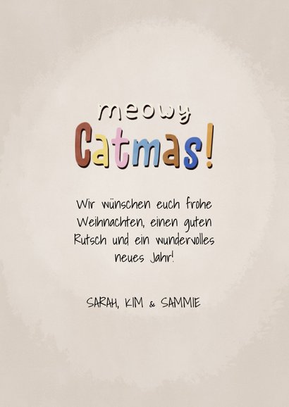 Weihnachtskarte Katze 'Meowy Catmas' 3