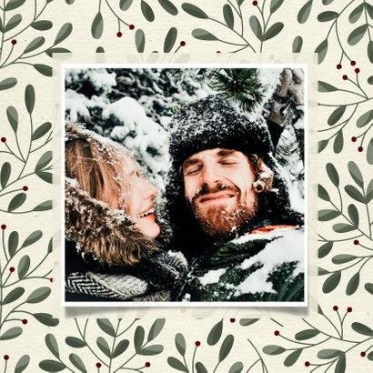 Weihnachtskarte klassisch & botanisch mit Foto 2