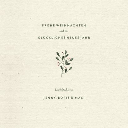 Weihnachtskarte klassisch & botanisch mit Foto 3