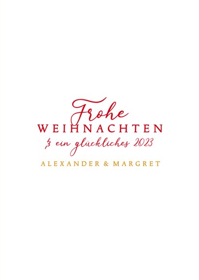 Weihnachtskarte klassische Weihnachtskugeln Glitzer 3
