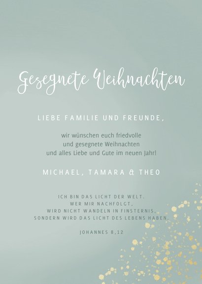 Weihnachtskarte Licht der Welt 3