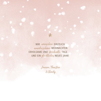 Weihnachtskarte Merry & Bright mit Schneeflocken 3