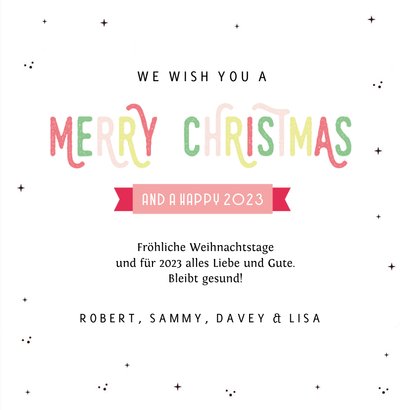 Weihnachtskarte 'Merry Christmas' bunt 3