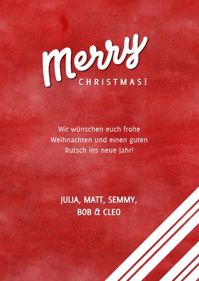 Weihnachtskarte merry christmas rot mit Stechpalme & Foto 3