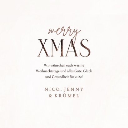 Weihnachtskarte Merry XMAS Schneekristalle 3