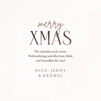 Weihnachtskarte Merry XMAS Schneekristalle 3