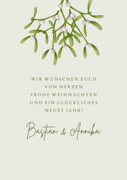 Weihnachtskarte 'Mistletoe' mit Foto 3