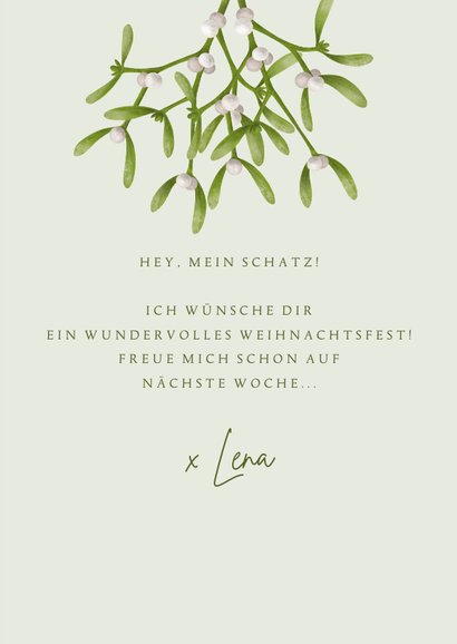 Weihnachtskarte 'Mistletoe' mit Foto 3