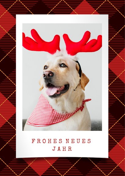 Weihnachtskarte mit Foto auf Schottenmuster 2