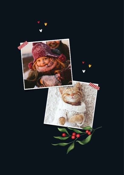 Weihnachtskarte mit Foto in botanischem Rahmen 2