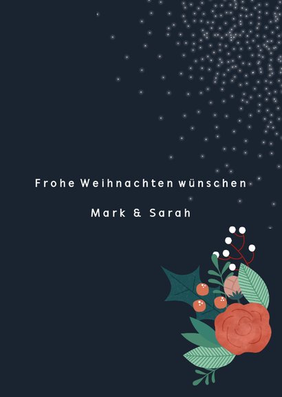 Weihnachtskarte mit Foto und Blumen 3