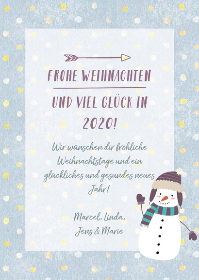 Weihnachtskarte mit Foto und Schneemann 3