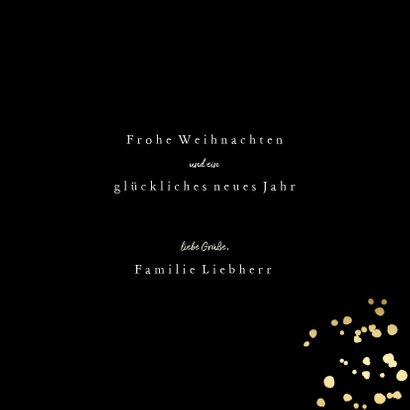 Weihnachtskarte mit Fotobaum und goldenem Konfetti 3