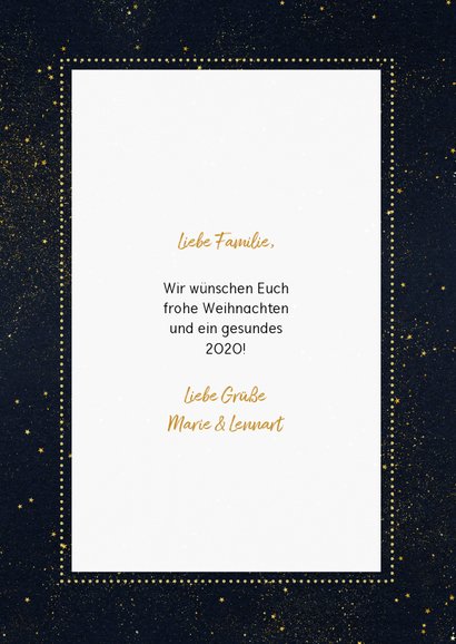 Weihnachtskarte mit Fotos und goldenen Sternen 3